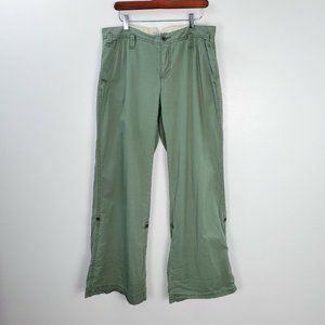 Ralph Lauren Polo Women's Wide Leg Green Roll Up Convertible Pants Size 12